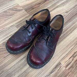 Dr. Martens Dark Red Leather Oxfords